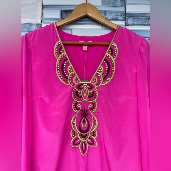 COPY - Lilly Pulitzer. Avila Stretch Silk Dress medium - Picture 6 of 15